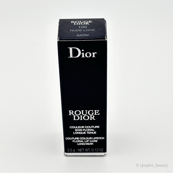 Nude Look 🆕 DIOR Rouge Dior Refillable Lipstick in Color: 100 Satin Finish NIB - Picture 8 of 10